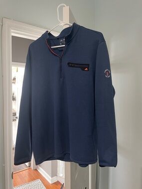 adidas Navy Half-Zip Pullover with Black Trim
